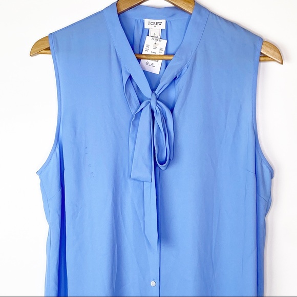 NWT J. Crew Factory Sleeveless Drapey Tie Neck Top - Picture 3 of 9